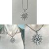 Bohemian Sun Pendant Necklace With Stainless Steel Snake Chain For Womens Fashion