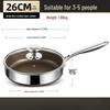 WuTuo 26cm Titanium Alloy Non-Stick Frying Pan with Lid