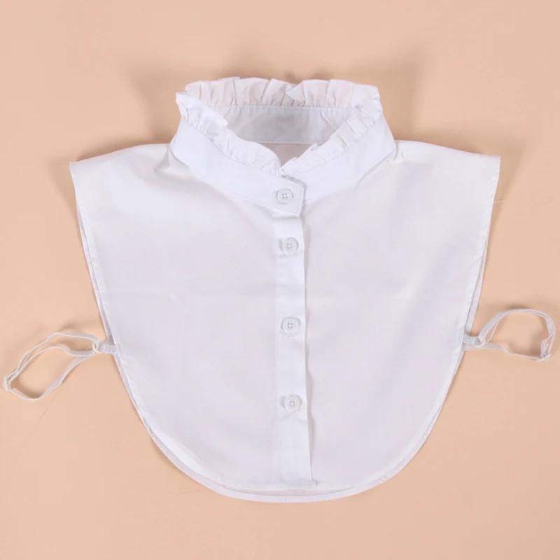 Detachable Cotton Lapel Shirt Fake Collar Solid Color False Blouse Neckwear Vintage Lace Lapel Blouse Top Clothing Accessories