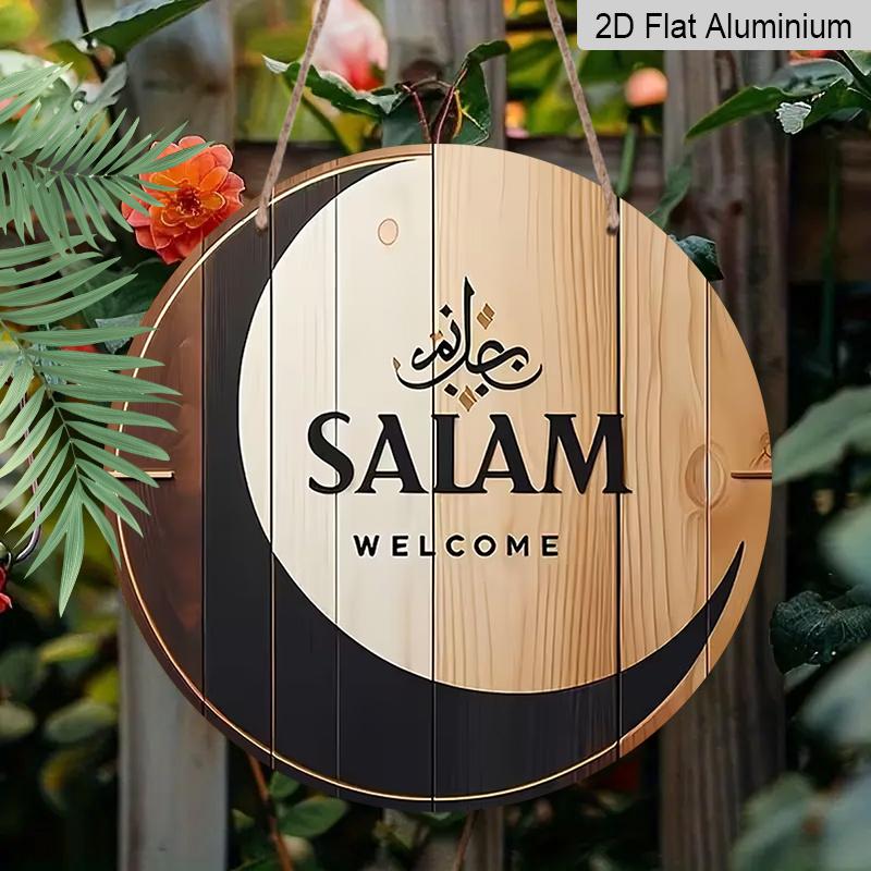 

2D Flat Aluminum 7.87 Inch X 7.87 Inch Moon-shaped Wall Decoration, Eid Al-Fitr Themed. Suitable for Living Rooms, Kitchens, Offices, Porches, and 1pc