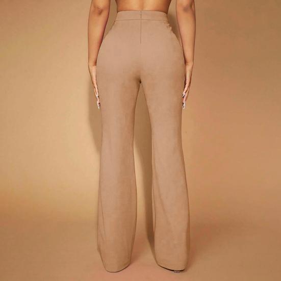 Damen Anzughose Hohe Taille Einfarbig Reißverschluss Design Kleiderhose Business Pendeln Arbeit Reise Schule Hose