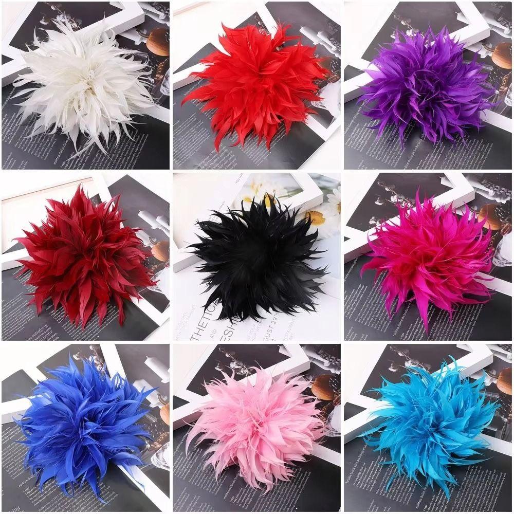 Eleganti Spille da Bavero a Fiore Multicolore Spilla a Piuma Spille Corsage a Piuma Accessori Gioielli