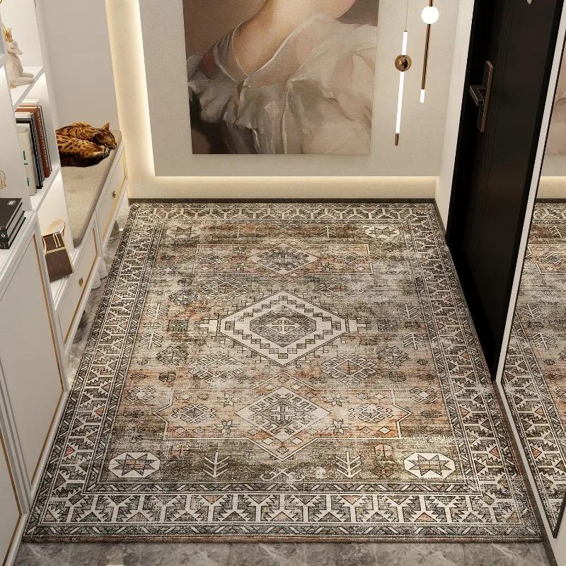 Vibrant Ethnic Pattern Rug Unique Colorful Art Design Entryway Living Room Carpet Durable Home Decor for Living Space