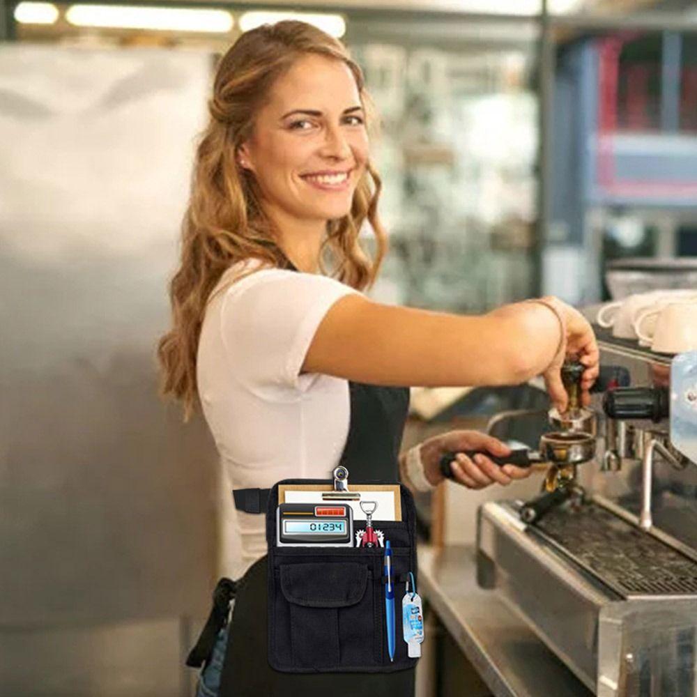 Durable Restaurant Bar Cafes Waiter Apron Bag Server Apron Waist Bag Money Pouch