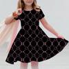 Sanrio 2026New Girls Summer Dress Fashion Cartoon Cute Hello Kitty 3DPrint Dresses Girl Short Sleeve Princess Vacation Clothing