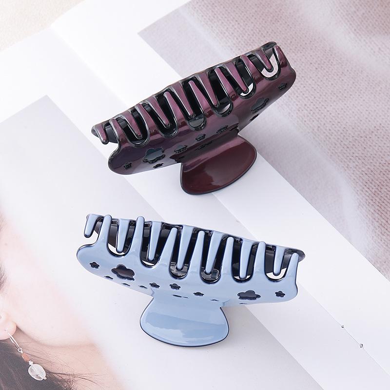 Tangli Flower Pattern Acetate Shark Hair Clip for Girls