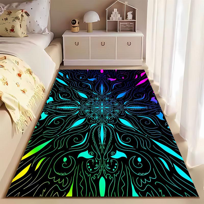 Colorful Mandala Pattern Carpet suitable as a non-slip mat for the living room or bedroom sofa