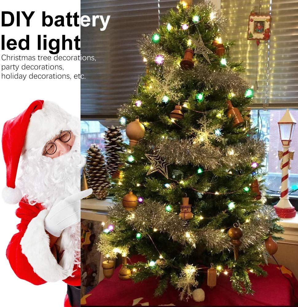 [Set of 2] 100 LED String Lights, 10m Long, 100-Light Fairy Lights with Remote Control, 8 Flashing Patterns, Timer Function, Waterproof and