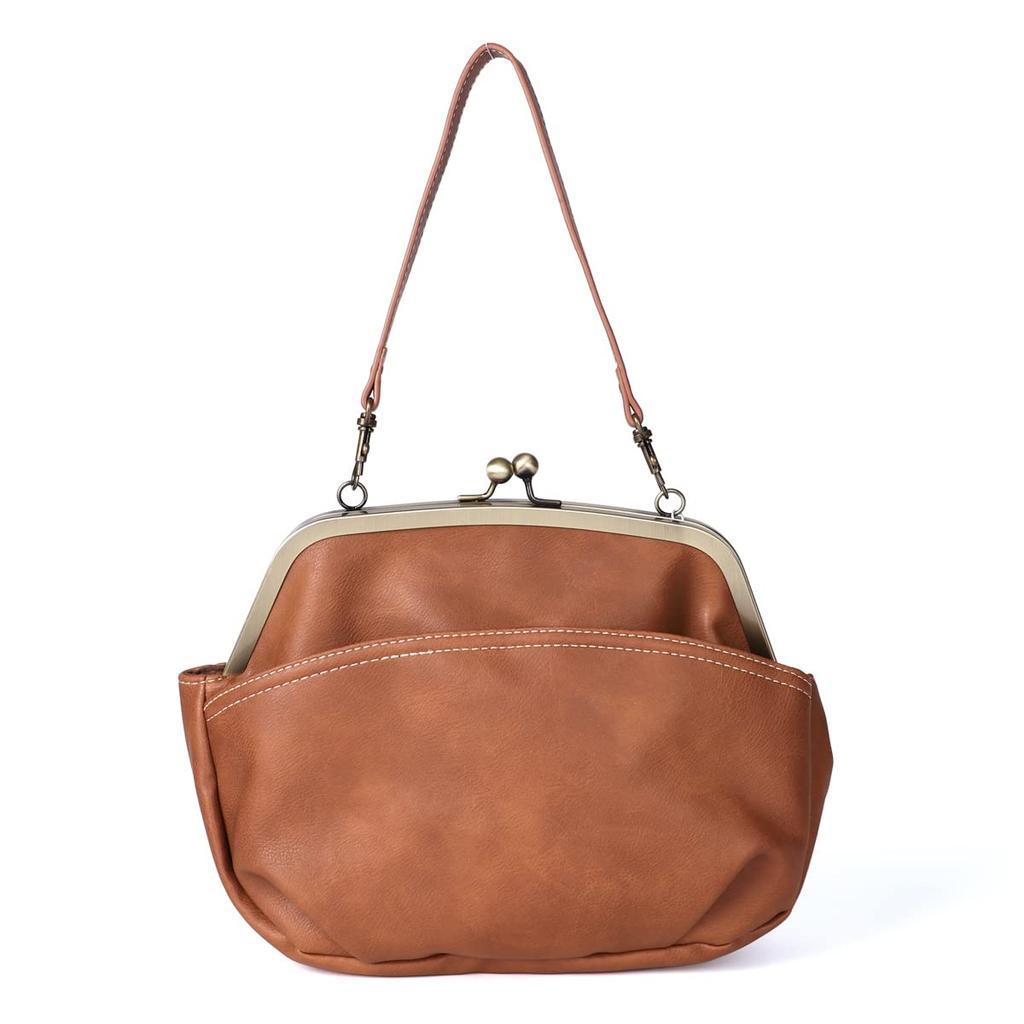 Lizdays Shoulder Bag with Clasp Women's 2-Way (Brown)
