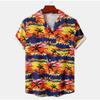 Hawaiian Short Sleeve Shirt With Palm Tree Print, Perfect For Summer