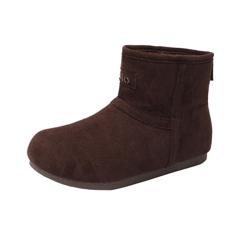 

Ретро зимние сапоги женские новые бархатные теплые нескользящие короткие сапоги на одной педали 40 кофейный