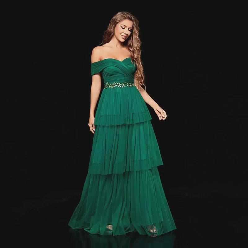 Elegant Mesh Tube Top Evening Dress - New French Style Celebrity Design