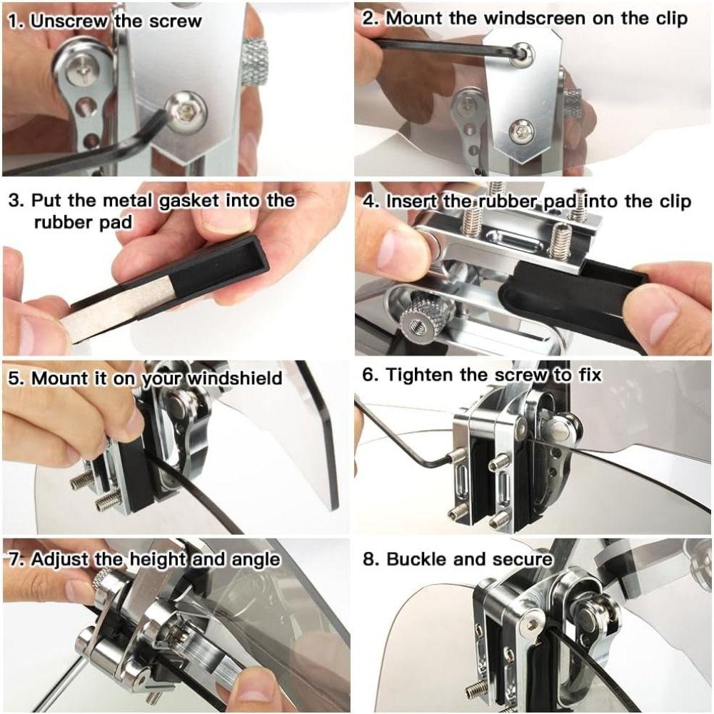 Heightened Moto Extension Windshield Adjustable Motorcycle Wind Screen  Racing Bike