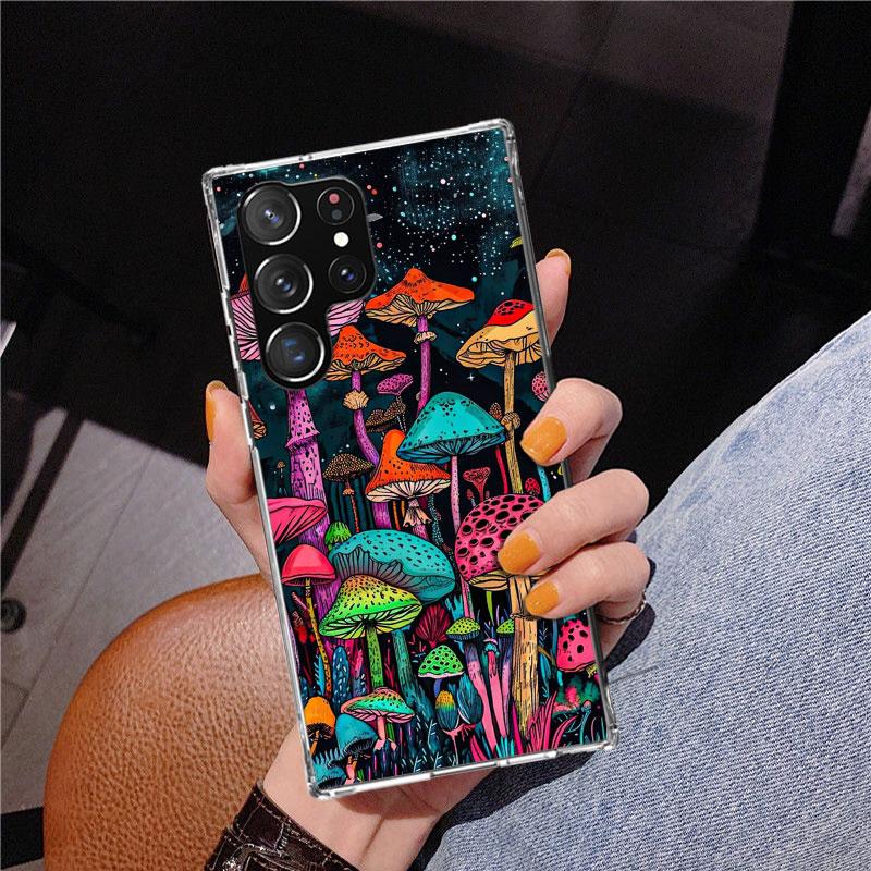 Colorful Mushroom Phnoe Case for Samsung Galaxy S26 S25 Edge S23 S24 Ultra S22 Plus S21 S20 FE Unique Cover Soft Coque Galaxy S2