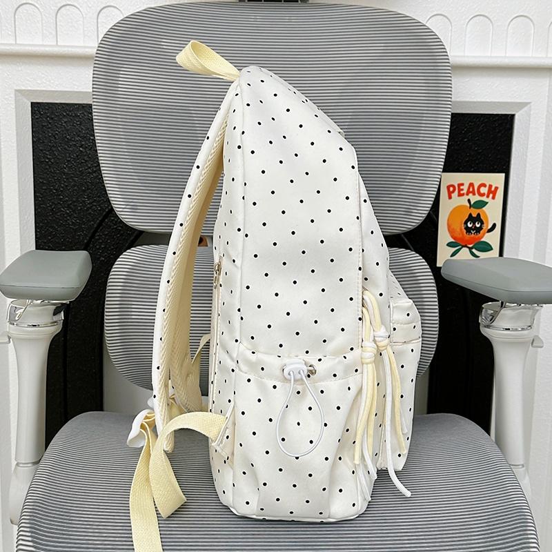 Dot Print Women's Backpack Student Schoolbag Large Capacity Backpack