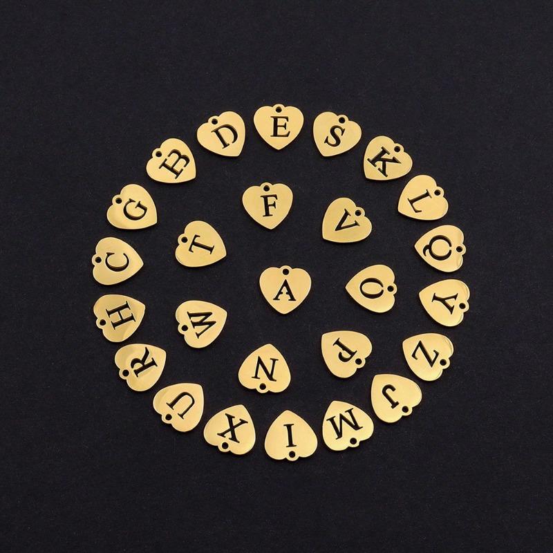 Initial Heart Necklace for Women Girls, 18K Gold Plated Stainless Steel Chunky Choker Charm Necklaces Birthday Christmas Gifts