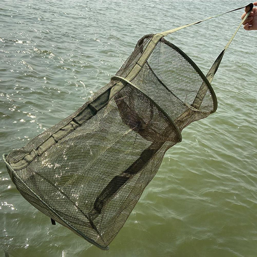 Mesh Fishing Cage Portable Fishing Net Round Folding Fish Net Collapsible Fish Trap Fishing Cast Net for Crab Fish