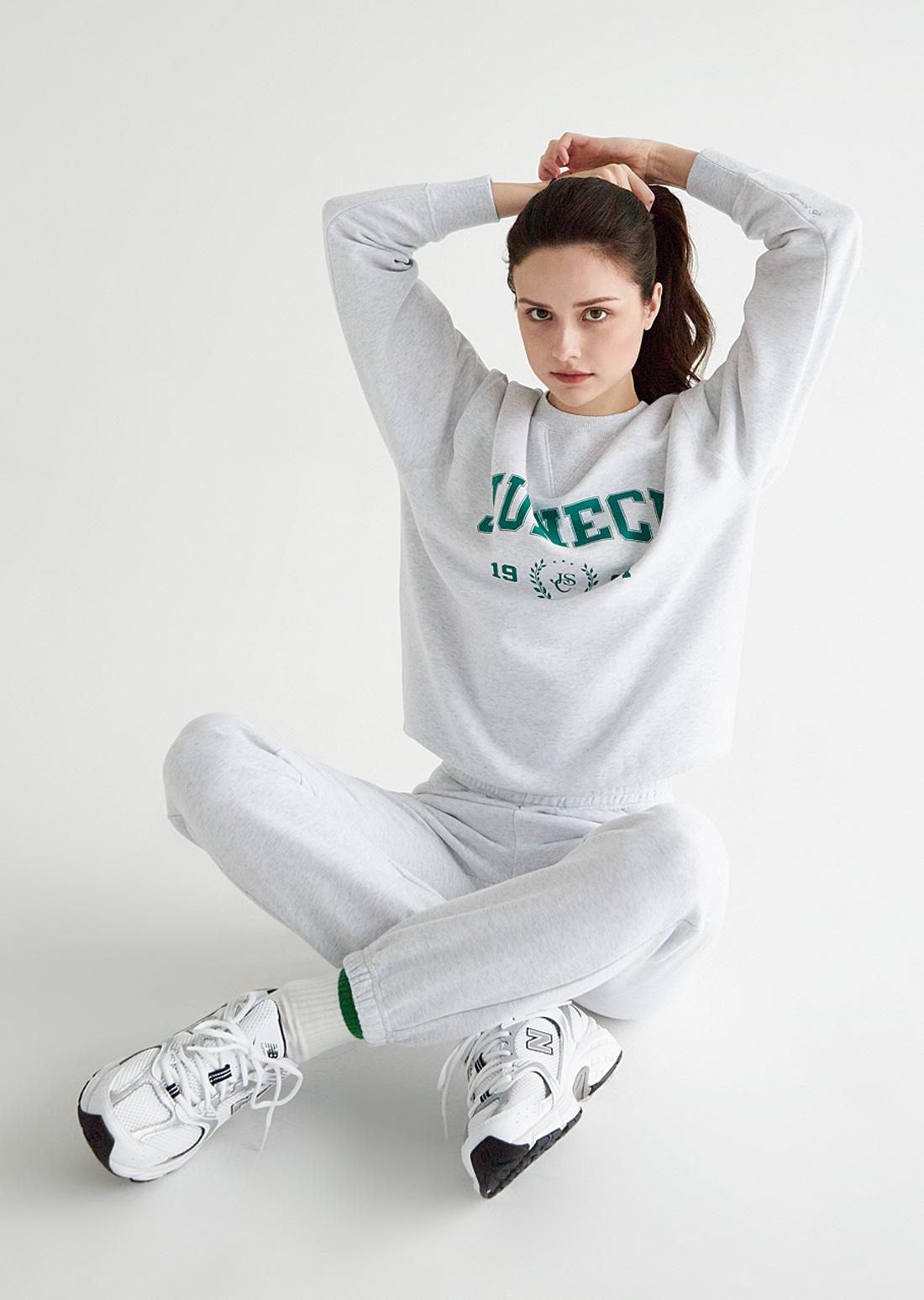 Спортивный клуб Junesi АО Свитшот женский (Белый меланж серый) White Melange Grey/Xs
