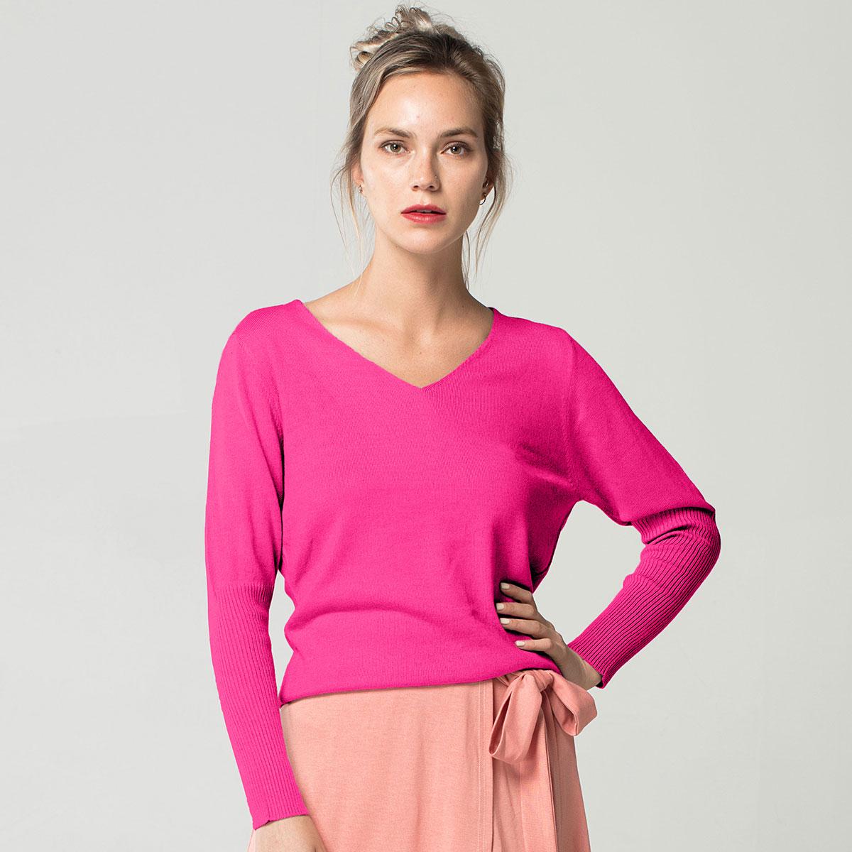 

Весна Осень V-образный вырез кашемировый свободный модный большой размер однотонный женский шерстяной свитер-летучая мышь XXL розы красного