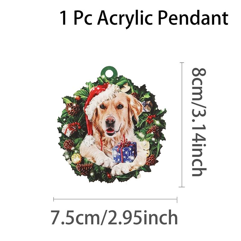 1pc Puppy Acrylic Christmas Pendant, Christmas Tree Ornaments Christmas Decorations for Home 2026 Navidad Natal Gifts New Year