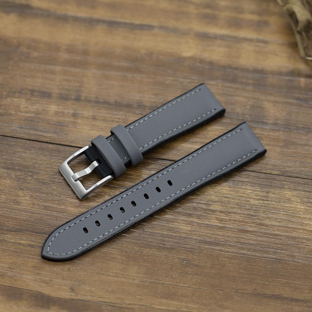 Correa de Reloj Impermeable de Lona de Vela 18mm 20mm 22mm Correa de Reloj de Lona Oxford Banda de Reloj de Silicona de Liberación Rápida Correa de Pulsera Deportiva