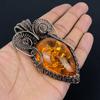 Baltic Amber Pendant, 999 Copper Wire Wrapped Gemstone Jewelry, Handmade Pendant For Mother Day