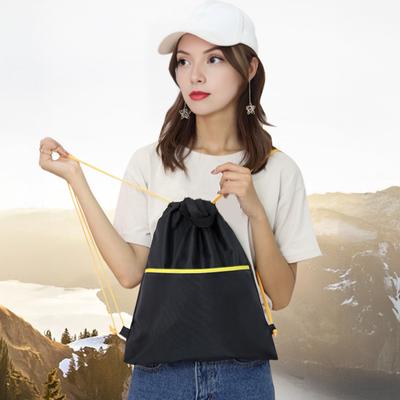 Gym Backpack Waterproof Drawstring Storage Bag with Shoulder Strings Large Capacity Sports Backpack for Travel Hiking Camping