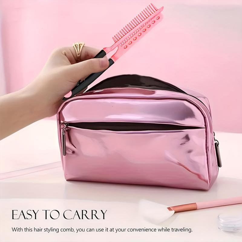 Folding V Type Hair Straightener Brush DIY Hairdress Tool Hairdressing Combs Natural Hair Styling Curling Comb Hair