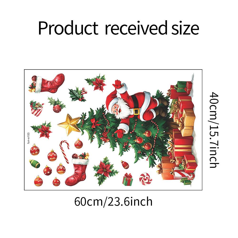 

Рождественская елка Санта-Клаус Подарочная коробка конфет Холодильник Декоративный фон Украшение Наклейки на стену 40*60cm/fun-e153