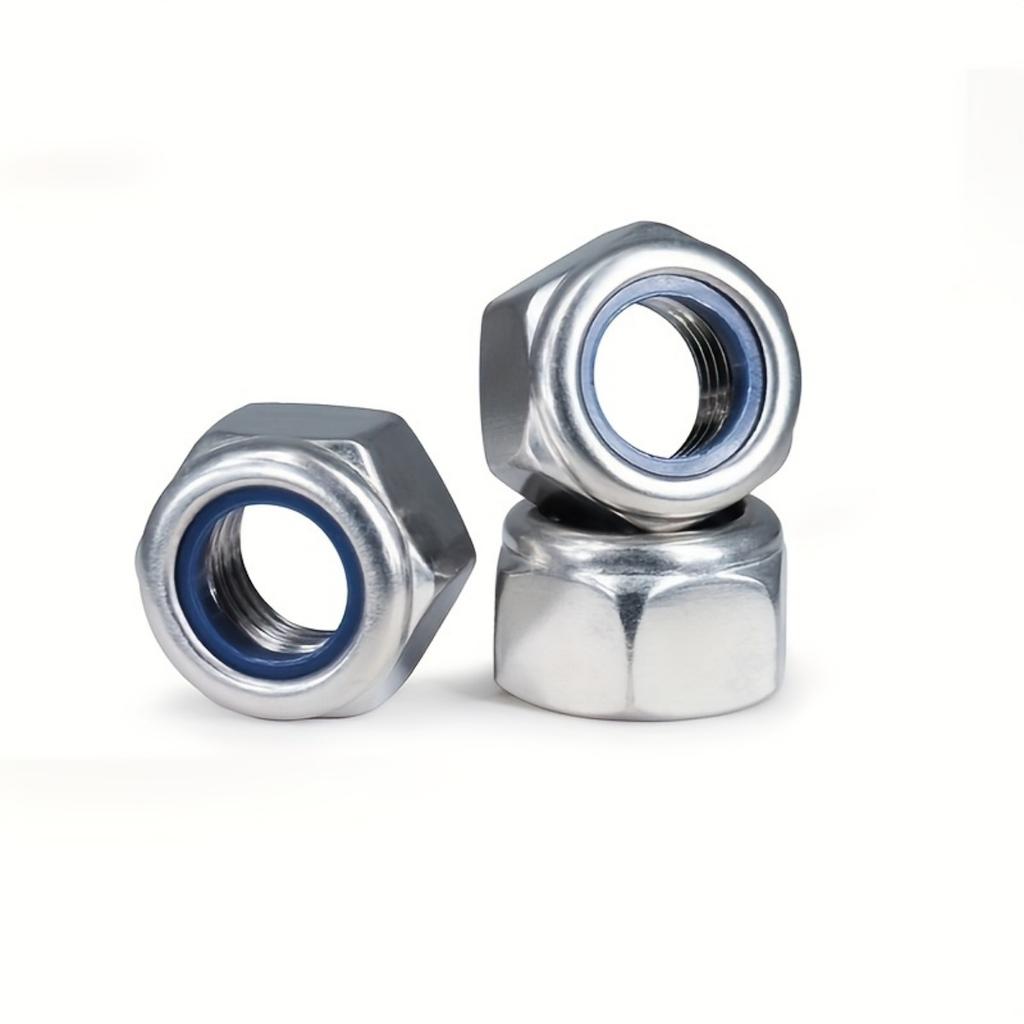 200pcs/box Stainless Steel Nylon Anti-Slip Self-Locking Nuts, Hexagonal Screw Caps for Construction, Maintenance