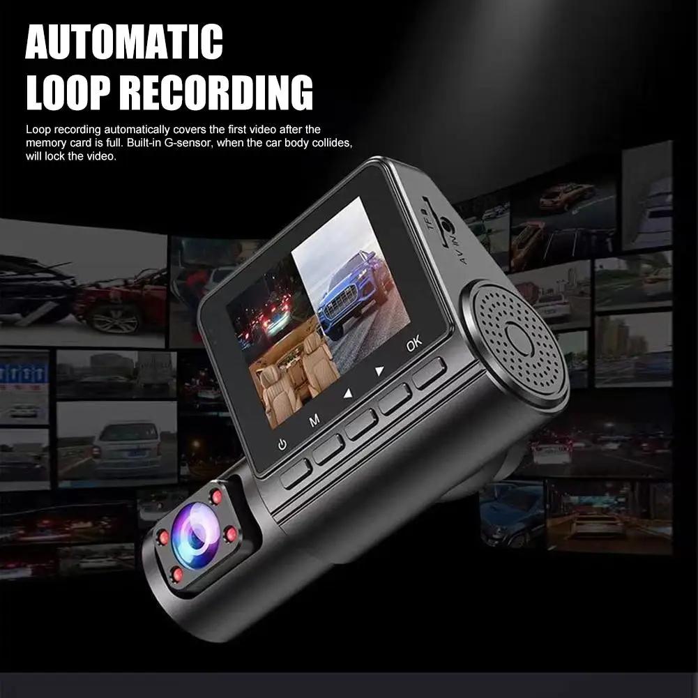 2/3 Channel Car DVR Three-Lens Inside Vehicle Camera Recorder Video HD1080P Dashcam Loop Recording Car Charge