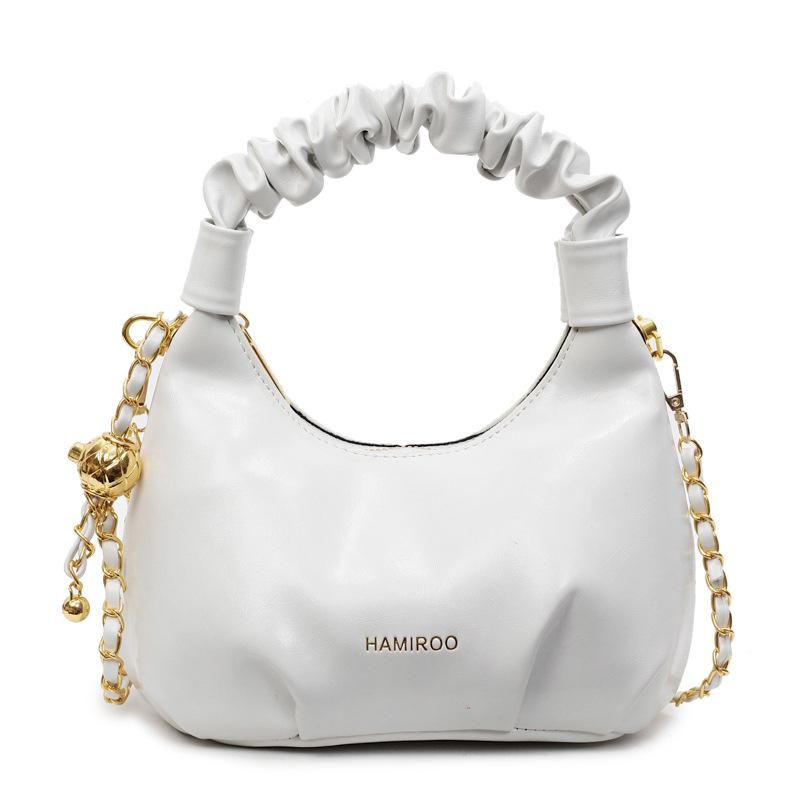 Hot Sale Korean Version Casual Premium Folded Portable Small Bag Simple Solid Color Commuter Chain Crossbody Bag Female