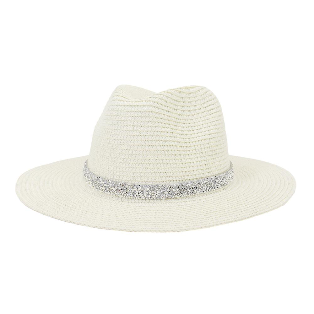 White Women Sun Hat Summer Wide Brim StrawTravel Beach Hats Big Size 60CM New Jazz Trilby Cap Chapeu Feminino Praia