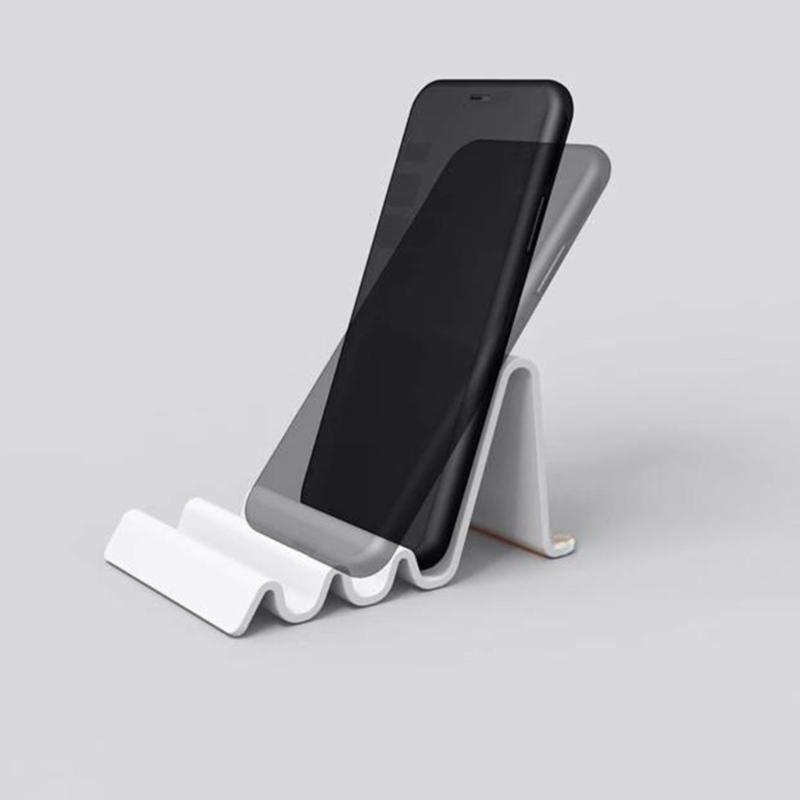 Ergonomic Multiple Angle Waving Shaped Desktop Stand for Mobile Phones E Books Portable ABS Construction Nonslip Base