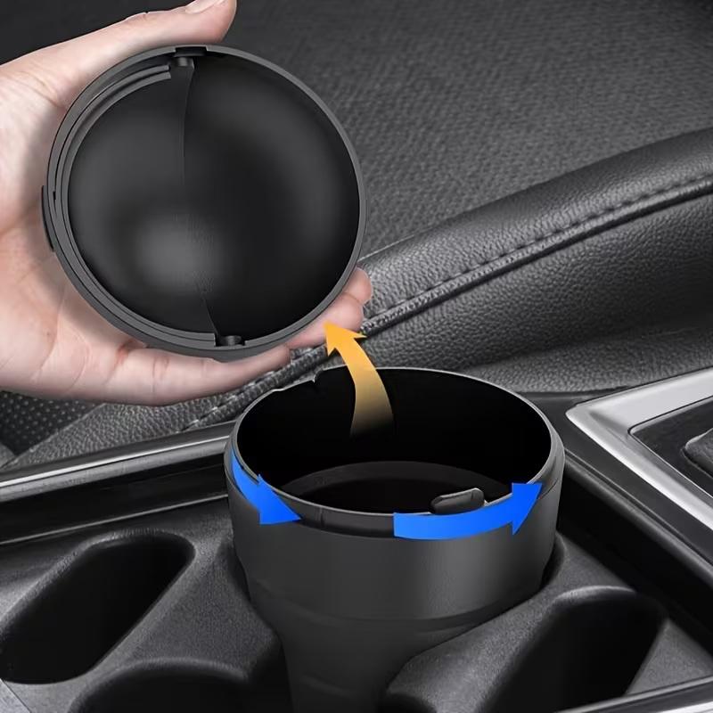 Cute Car Trash Can Universal Fit 2L Swing Lid Organizer Durable Storage Box for Auto Office and Home Use