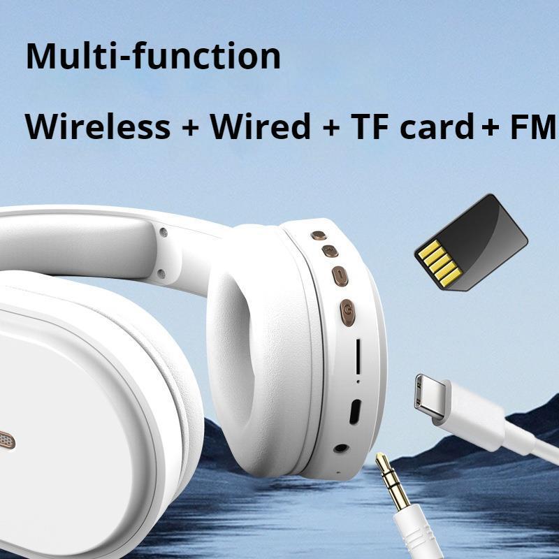 Surround Stereo Sound Wireless Bluetooth Headphones Over Ear Headset Noise Reduction Sports Gamer Earphones HD Mic Support TF/FM