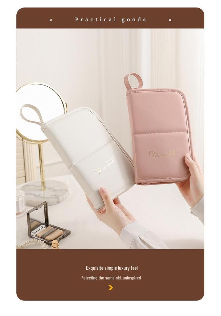 PU Waterproof Foldable Makeup Brush Storage Bag: Multifunctional, Dustproof & Travel-Friendly