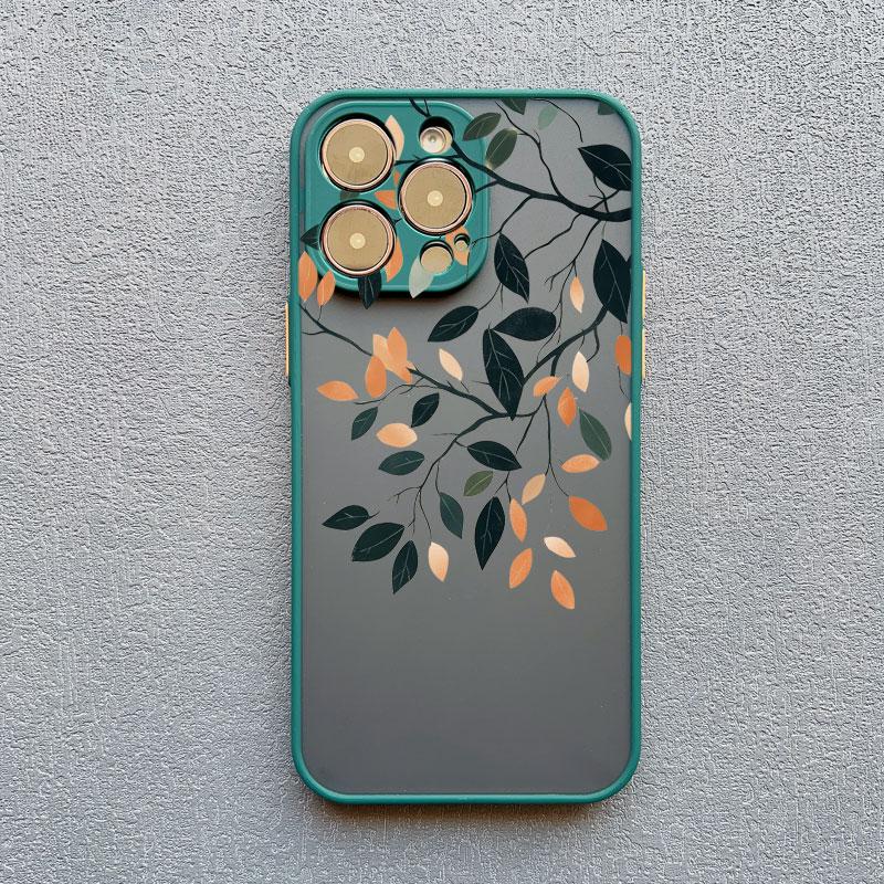 Vintage Flower Leaves Phone Case For iPhone 16 15 14 Pro Max Plus 13 12 11 Mini Pro Max X XR XS 8 7 Plus SE2 Shockproof Shells