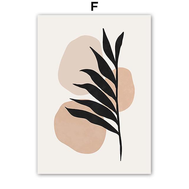 Vase Leaf Moon Line Geometry Wall Art Canvas Painting Abstract Posters And Prints Hotel Bar Wall Pictures For Living Room Decor