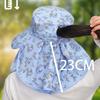 Floral Sunshade Shawl Cap With Mask Neck Protection Hat Breathable Picking Tea Hat  Women