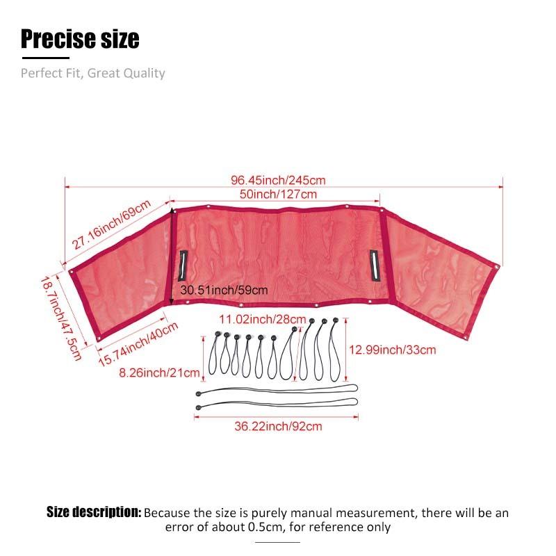 Car Rear Trunk Sunshade Mesh Sunscreen Cover for Jeep Wrangler JK 4-Door Version Exterior Accessories, UV Protection