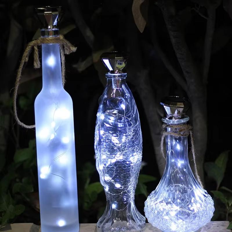 

1/2Pcs Solar Diamond Shaped Wine Bottle Lights Waterproof Multicolor Fairy Light String for Garden, Terrace, Party Decoration 1 pc