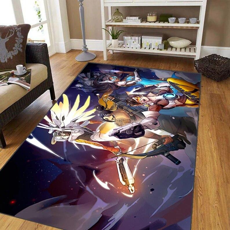 

Килимок Overwatch для вітальні, м який фланелевий килимок для спальні, протиковзкий килимок для ВАННОЇ, дитячий ігровий килимок, декоративний килимок у стилі аніме 40cm by 60cm