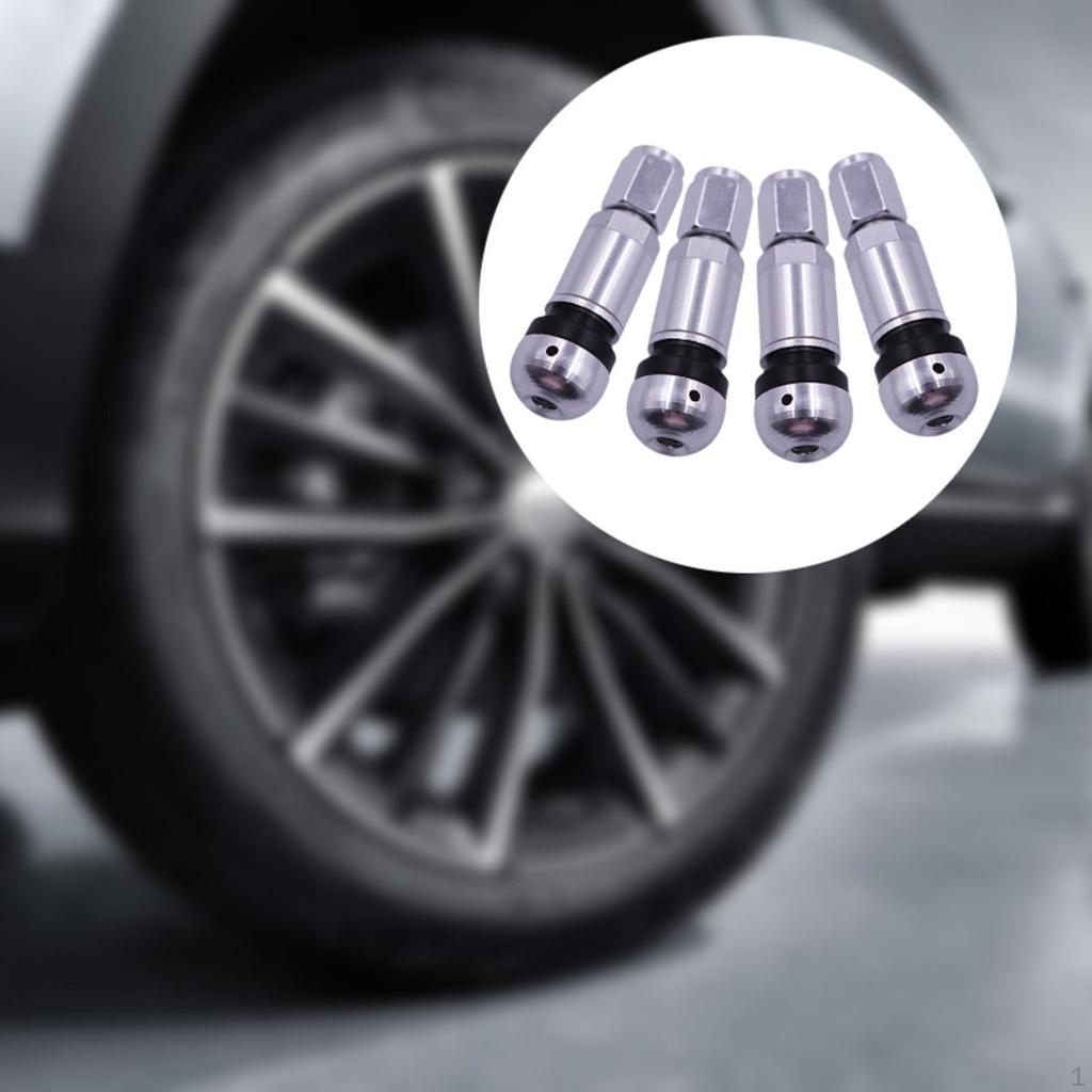 4x Bolt In Tire Valve Stem Caps Aluminum Alloy Universal Spare Parts Directly Replace Tubeless TPMS