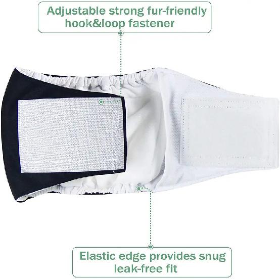3 Pack Dog Belly Bands Washable Reusable Dog Diapers High Absorbing Male Dog Cat Wrap Panties Pet Incontinence Nappies