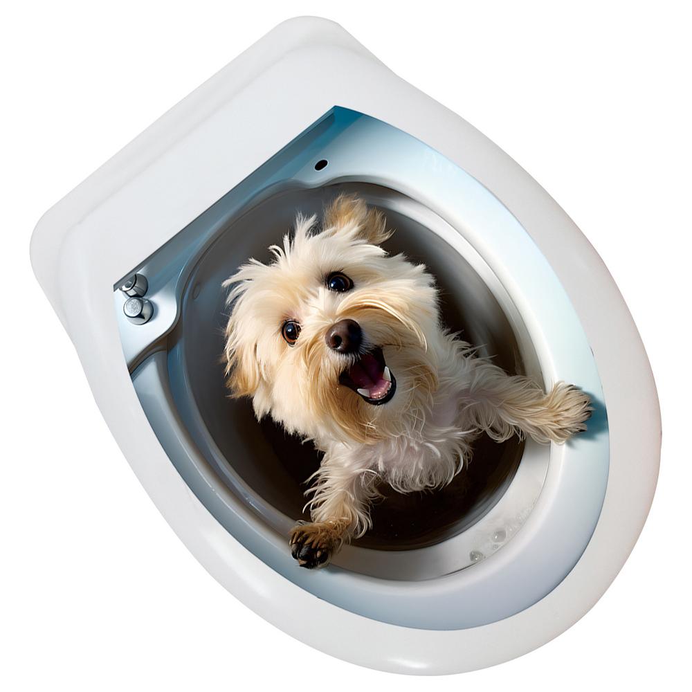 Toilet Seat 3D Decals Animal Decals Toilet Seat Cover Stickers Room Ornaments 3D Stickers For Kitchen Living Room Bedroom Nurser
