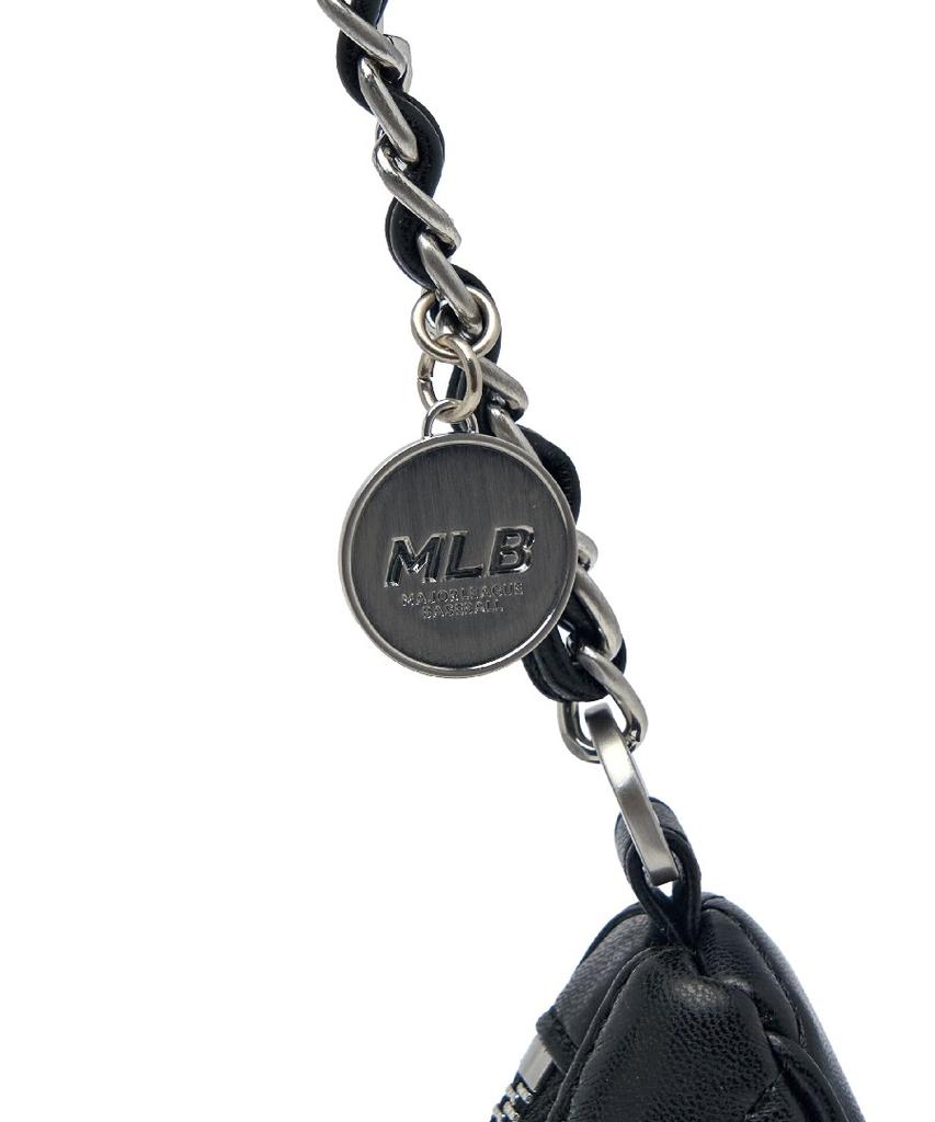 Mlb Basic Quilted Pu Hobo Bag Ny (Black)