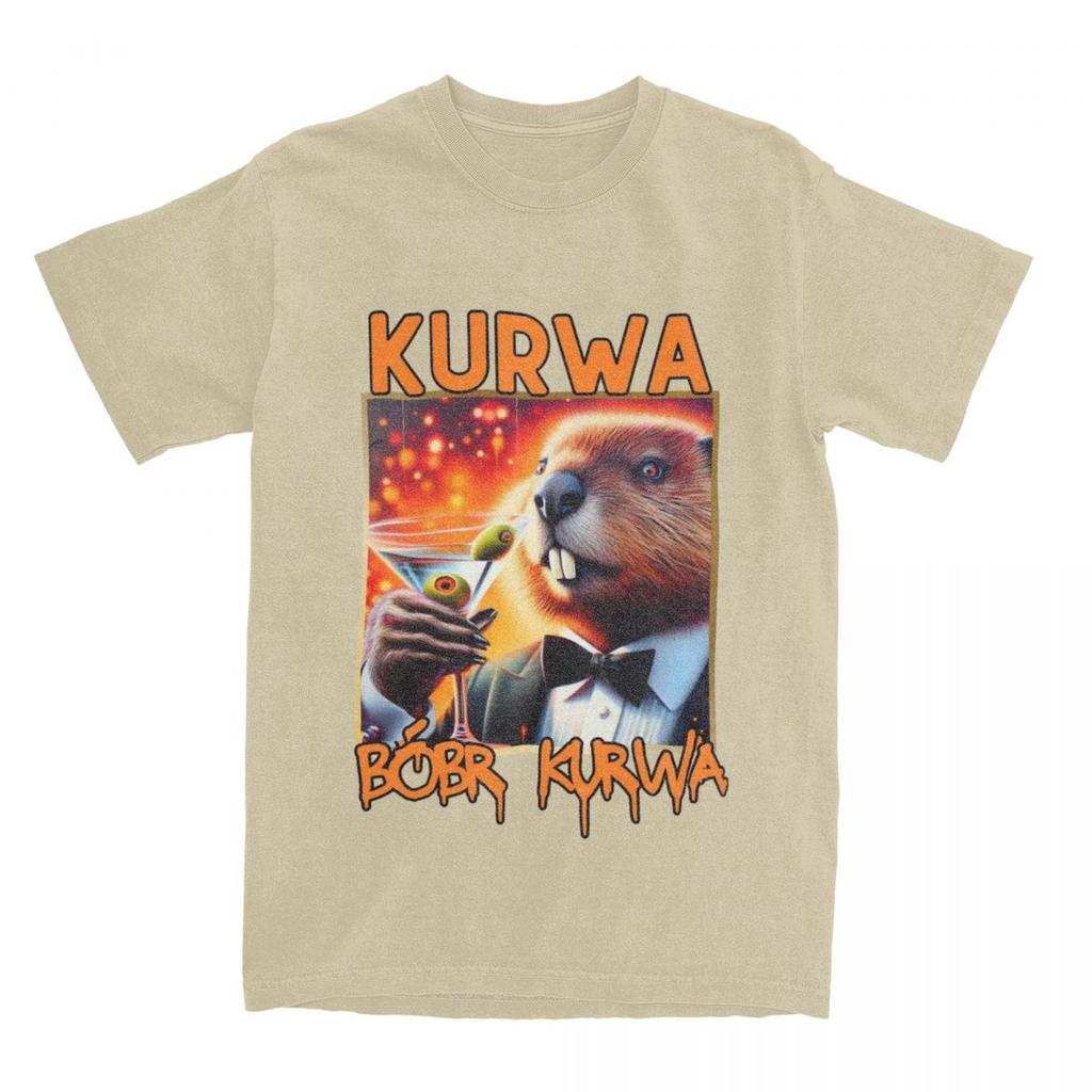 Kurwa Bobr Kurwa Beaver T Shirt Summer Cute Animal Y2K Retro T Shirts Cotton Harajuku Tee Shirt For Men's Short-Sleeved Tops