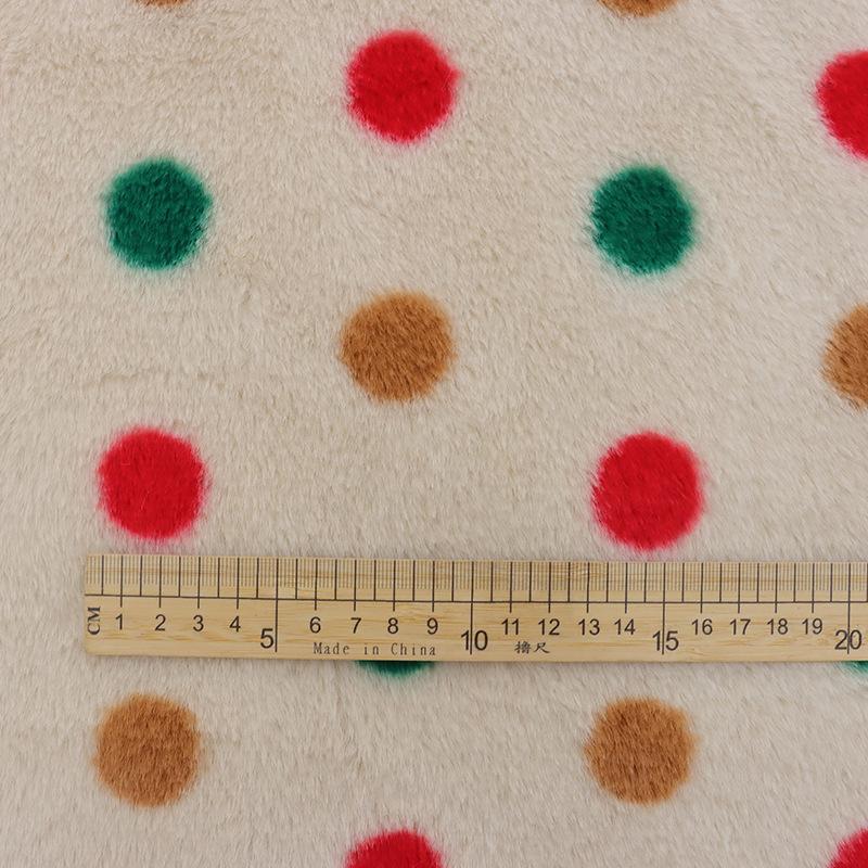 0.5/1/2 Yards Imitation Rabbit Fur Dot Printed Fabric for Soft Plush Dolls Pet Beds Hats Home Wear Handmade DIY Sewing Fabrics