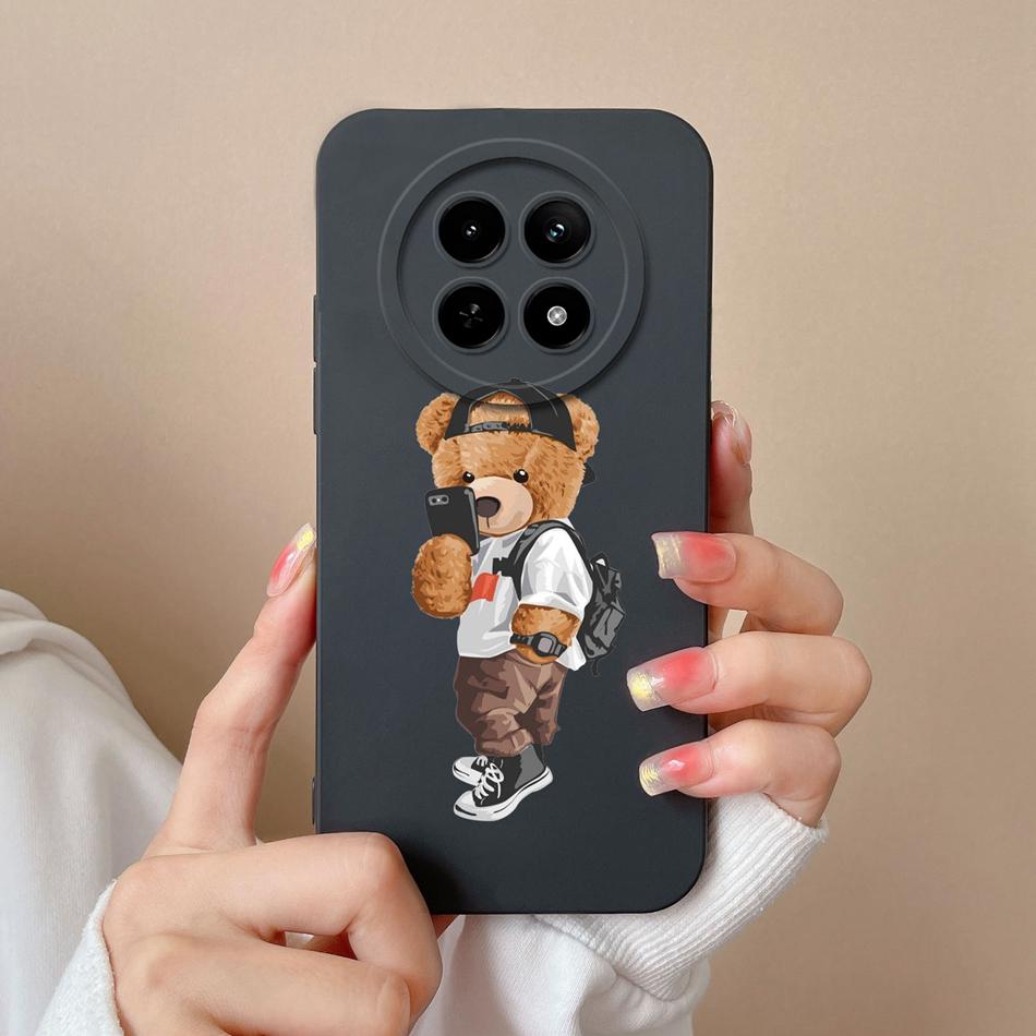 For OPPO Realme 12X 5G Phone Cases Cartoon Liquid Silicone Full Coverage Anti Drop Shell For Realme12 X Back Covers Bumper Funda